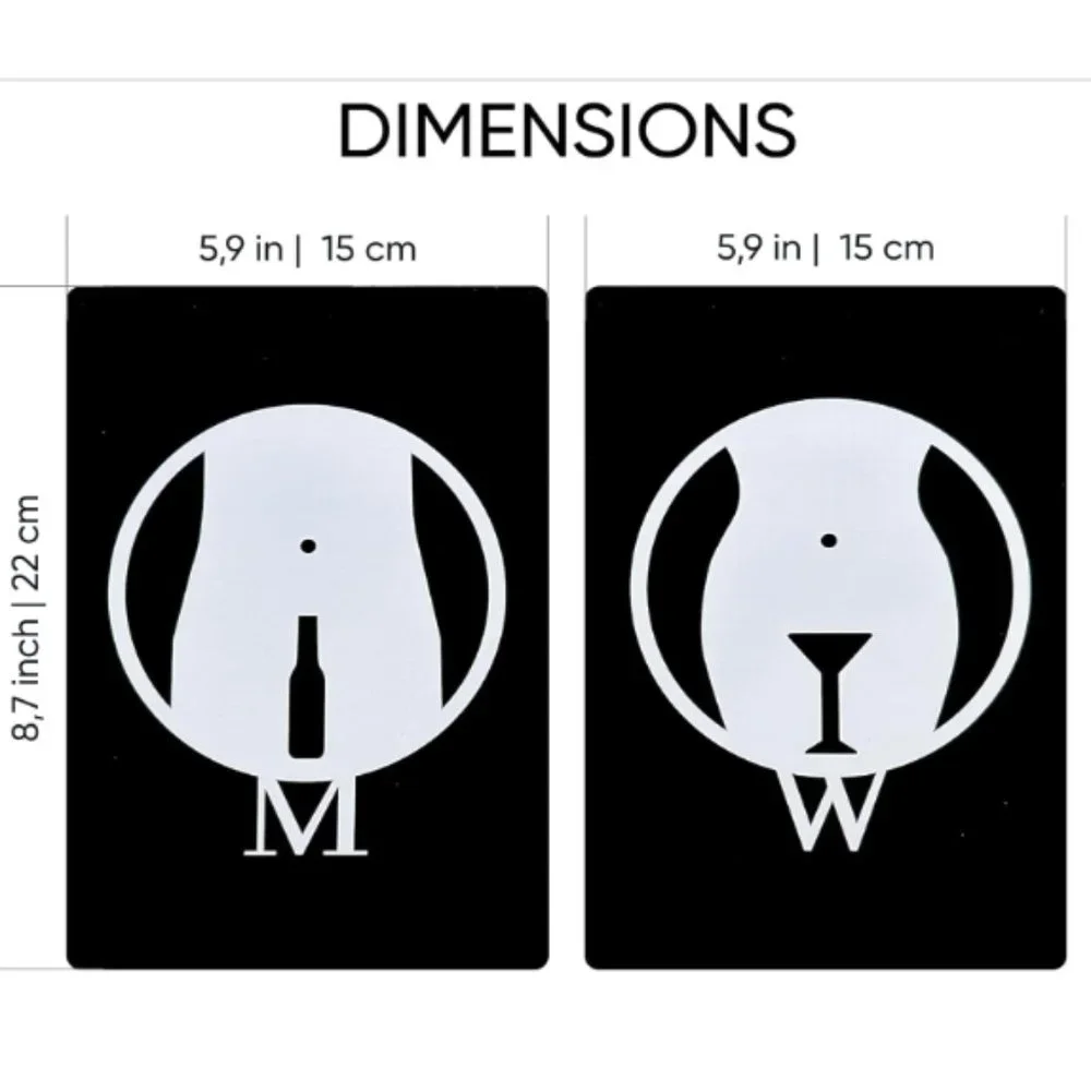 Funny Bathroom Signs - Men/Women Restroom Door Signs for Home/ Business